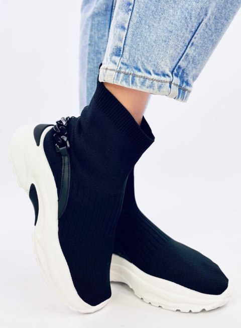 Skarpetkowe buty za kostkę GINA BLACK Skarpetkowe buty za kostkę GINA BLACK