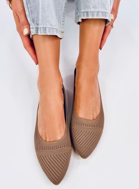 Baleriny z tkanego materiału KAYLA KHAKI Baleriny z tkanego materiału KAYLA KHAKI