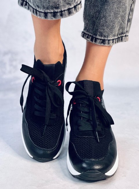Sneakersy na koturnie FENIX BLACK Sneakersy na koturnie FENIX BLACK