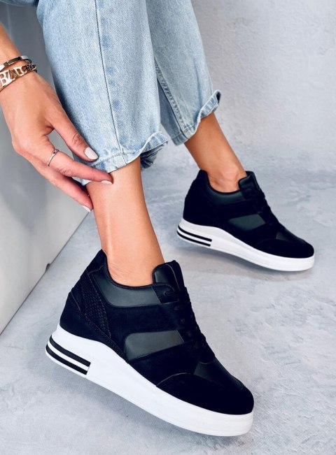 Sneakersy na koturnie RINNO BLACK Sneakersy na koturnie RINNO BLACK