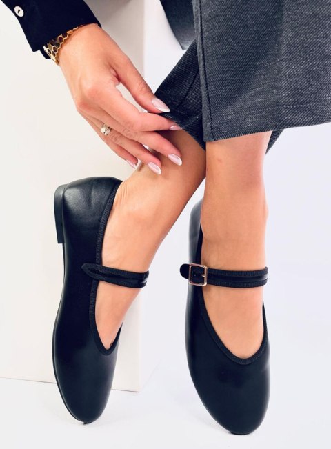 Baleriny z paseczkiem ROTARO BLACK Baleriny z paseczkiem ROTARO BLACK