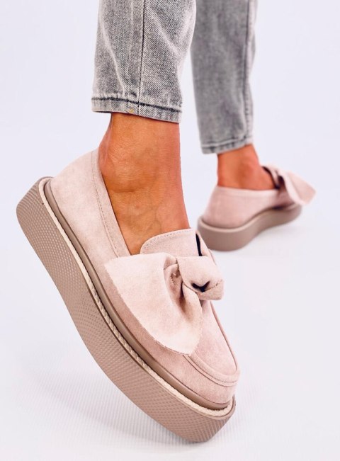Mokasyny zamszowe z kokardą TEMPELTON PINK Mokasyny zamszowe z kokardą TEMPELTON PINK