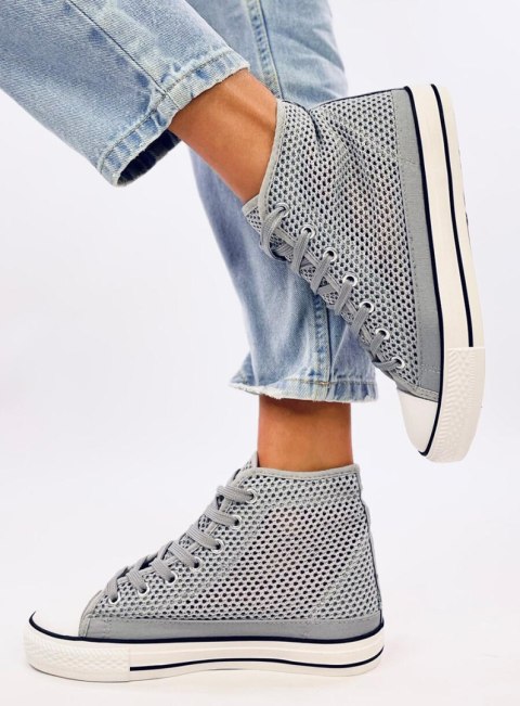 Ażurowe trampki za kostkę MOUSSE GREY Ażurowe trampki za kostkę MOUSSE GREY