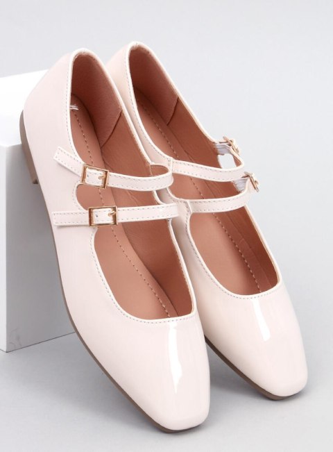 Baleriny lakierowane w stylu Mary Jane LITHS BEIGE Baleriny lakierowane w stylu Mary Jane LITHS BEIGE