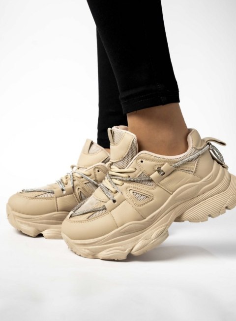 Sneakersy damskie na platformie LANCASIS KHAKI Sneakersy damskie na platformie LANCASIS KHAKI