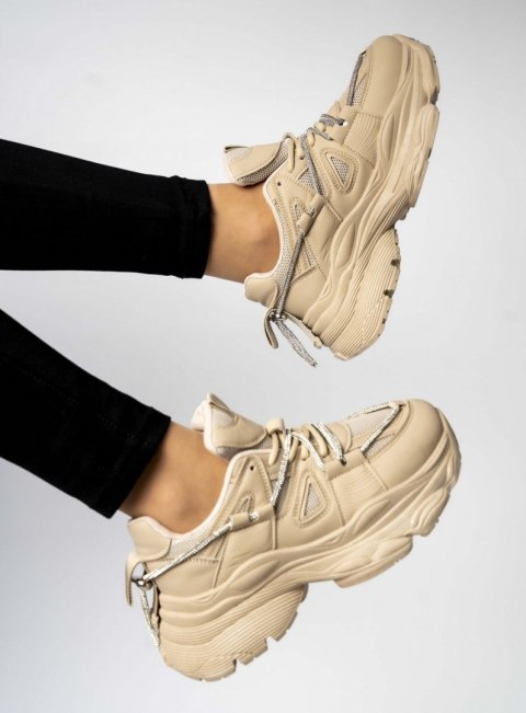 Sneakersy damskie na platformie LANCASIS KHAKI Sneakersy damskie na platformie LANCASIS KHAKI