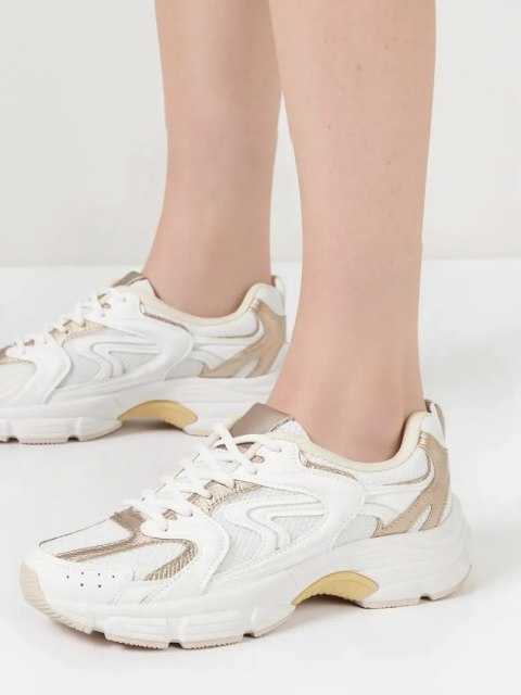 Damskie Sneakersy AURELIA WHITE/GOLD Damskie Sneakersy AURELIA WHITE/GOLD