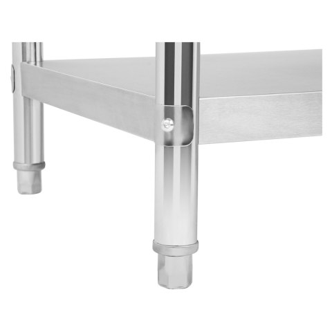 Stół do kuchni blat roboczy ze stali nierdzewnej z rantem i dolną półką 100x70cm Stół do kuchni blat roboczy ze stali nierdzewnej z rantem i dolną półką 100x70cm