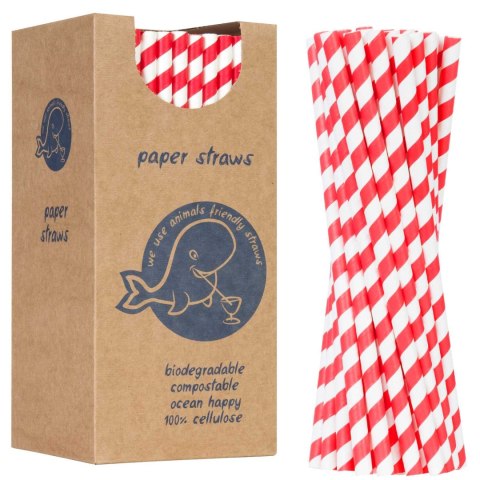 Słomki papierowe BIO ekologiczne PAPER STRAWS 6/205mm - biało-czerwone 250szt. Słomki papierowe BIO ekologiczne PAPER STRAWS 6/205mm - biało-czerwone 250szt.