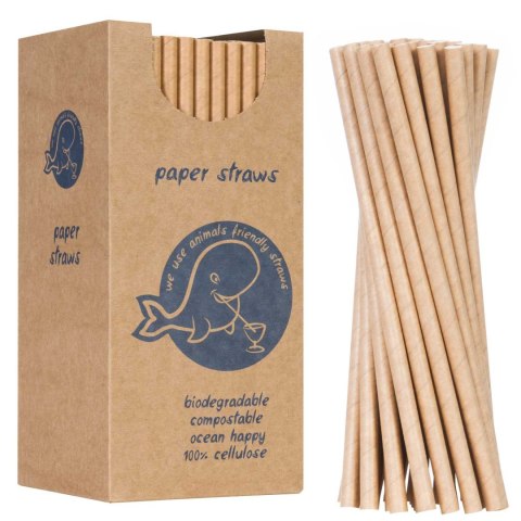 Słomki papierowe BIO ekologiczne PAPER STRAWS 6/205mm - brązowe 250szt. Słomki papierowe BIO ekologiczne PAPER STRAWS 6/205mm - brązowe 250szt.
