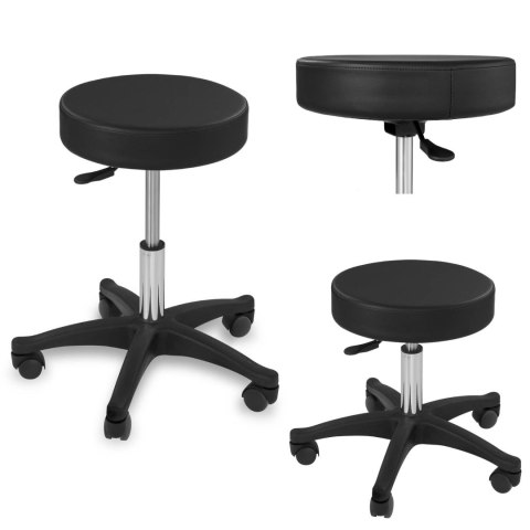 Taboret stołek hoker kosmetyczny obrotowy na kółkach Physa AVERSA czarny Taboret stołek hoker kosmetyczny obrotowy na kółkach Physa AVERSA czarny
