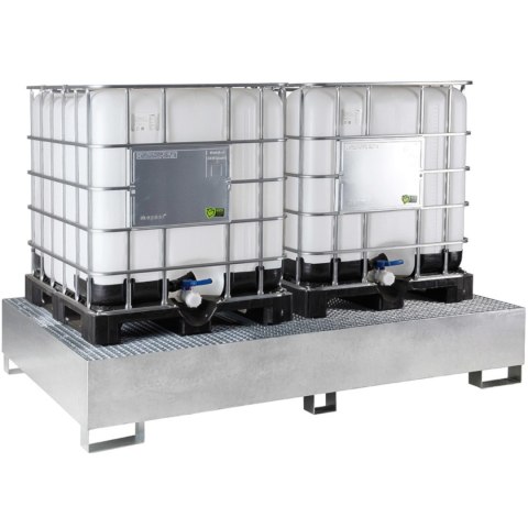 Wanna wychwytowa do zbiornika IBC paletopojemnika MAUZER 2 x 1000L - ocynkowana Wanna wychwytowa do zbiornika IBC paletopojemnika MAUZER 2 x 1000L - ocynkowana
