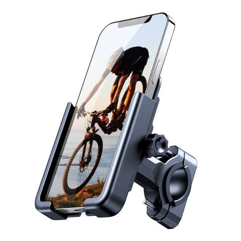 Metalowy uchwyt na telefon do roweru. hulajnogi czarny Metalowy uchwyt na telefon do roweru. hulajnogi czarny