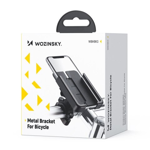 Metalowy uchwyt na telefon do roweru. hulajnogi czarny Metalowy uchwyt na telefon do roweru. hulajnogi czarny