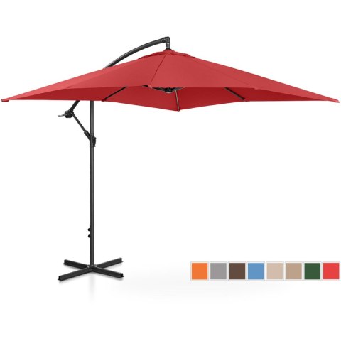 Parasol ogrodowy na wysięgniku kwadratowy 250 x 250 cm bordowy Parasol ogrodowy na wysięgniku kwadratowy 250 x 250 cm bordowy
