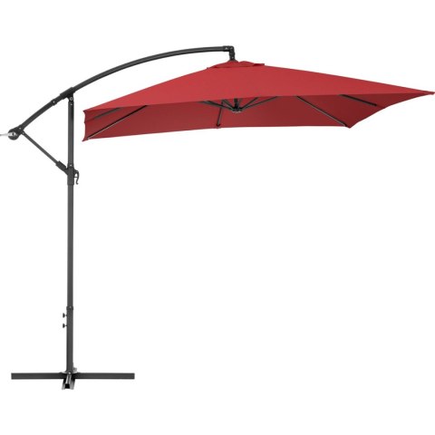 Parasol ogrodowy na wysięgniku kwadratowy 250 x 250 cm bordowy Parasol ogrodowy na wysięgniku kwadratowy 250 x 250 cm bordowy