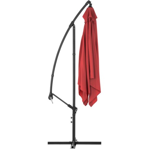 Parasol ogrodowy na wysięgniku kwadratowy 250 x 250 cm bordowy Parasol ogrodowy na wysięgniku kwadratowy 250 x 250 cm bordowy