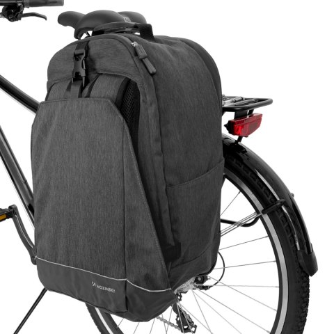 Torba rowerowa na bagażnik plecak rowerowy ze stelażem 2w1 30l czarny Torba rowerowa na bagażnik plecak rowerowy ze stelażem 2w1 30l czarny