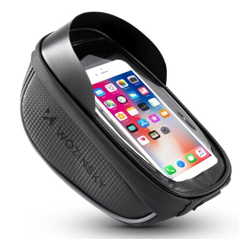 Torba rowerowa na kierownicę z etui na telefon 1 l czarna Torba rowerowa na kierownicę z etui na telefon 1 l czarna