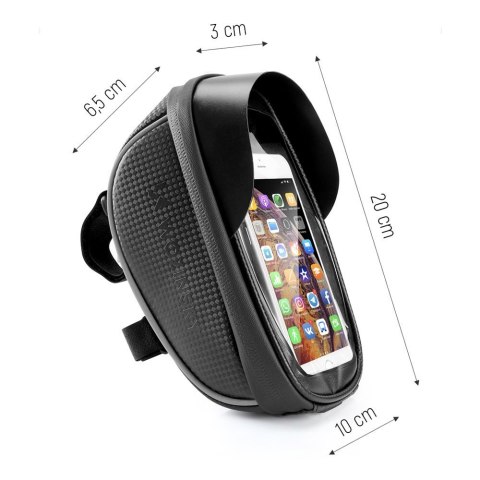 Torba rowerowa na kierownicę z etui na telefon 1 l czarna Torba rowerowa na kierownicę z etui na telefon 1 l czarna