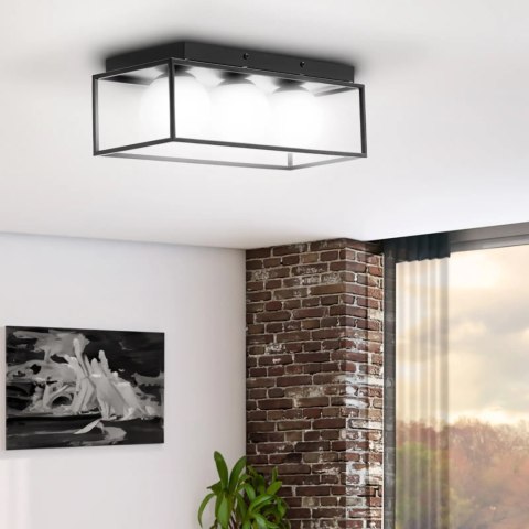 Lampa sufitowa nowoczesna 3 punktowa E9 - szklane kule w ramie Lampa sufitowa nowoczesna 3 punktowa E9 - szklane kule w ramie