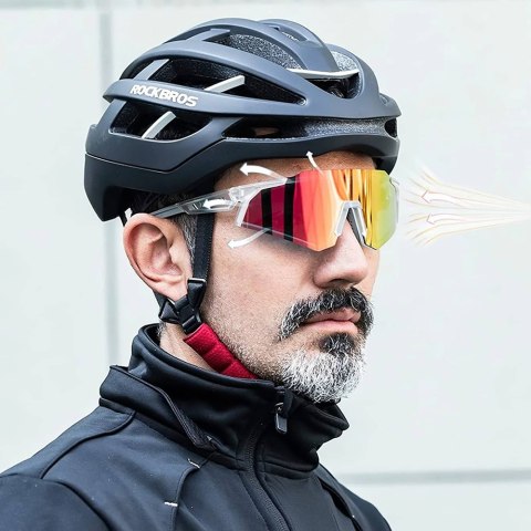 Okulary rowerowe fotochromowe z filtrami UV 400 UVA i UVB białe Okulary rowerowe fotochromowe z filtrami UV 400 UVA i UVB białe