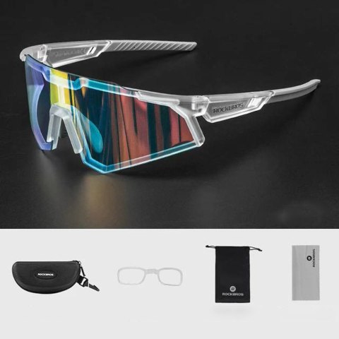 Okulary rowerowe fotochromowe z filtrami UV 400 UVA i UVB białe Okulary rowerowe fotochromowe z filtrami UV 400 UVA i UVB białe
