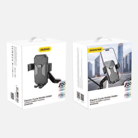 Uchwyt na telefon rowerowy motocyklowy na kierownicę F7C+ czarny Uchwyt na telefon rowerowy motocyklowy na kierownicę F7C+ czarny