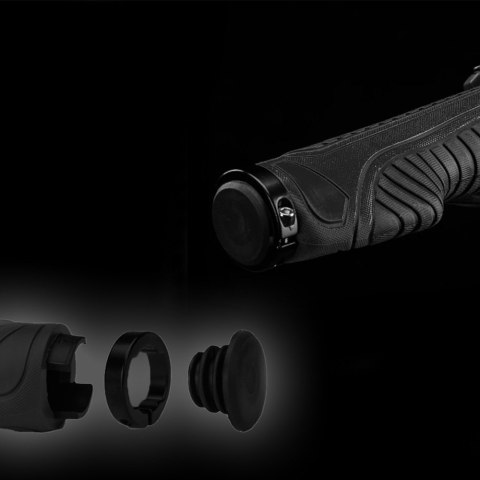 Gripy chwyty rowerowe ergonomiczne śr. 22mm czarne Gripy chwyty rowerowe ergonomiczne śr. 22mm czarne