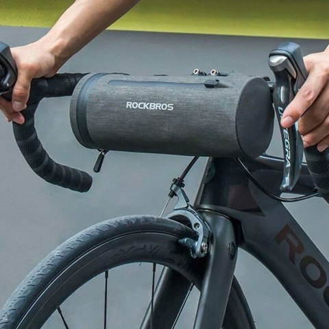Praktyczna torba rowerowa wodoodporna mocowana na kierownicę czarna Praktyczna torba rowerowa wodoodporna mocowana na kierownicę czarna