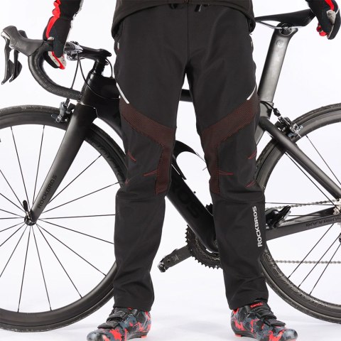 Spodnie rowerowe termiczne ochrona przed wodą i wiatrem rozmiar 2XL czarne Spodnie rowerowe termiczne ochrona przed wodą i wiatrem rozmiar 2XL czarne