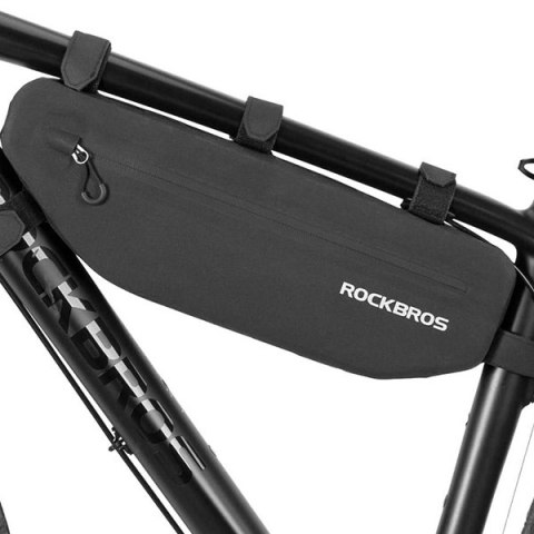 Wodoodporna torba rowerowa mocowana na rzepy pod ramę 3L czarna Wodoodporna torba rowerowa mocowana na rzepy pod ramę 3L czarna