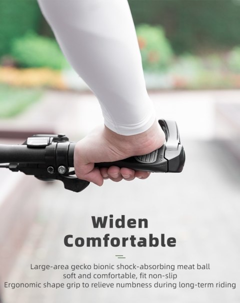 Zestaw gripów rączek rowerowych z rogami antypoślizgowe - czarny Zestaw gripów rączek rowerowych z rogami antypoślizgowe - czarny