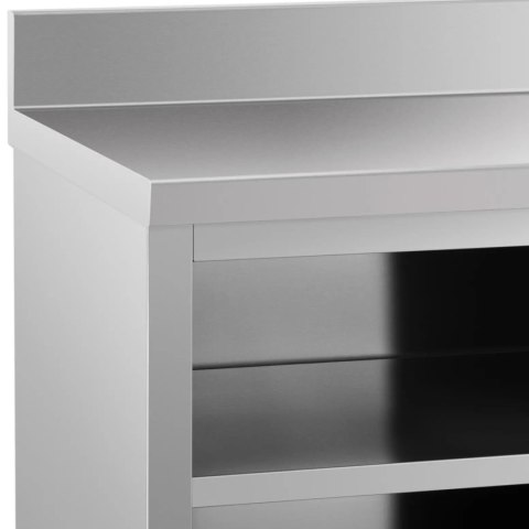 Stół blat roboczy przyścienny z szafką i rantem drzwi suwane 180 x 60 cm Stół blat roboczy przyścienny z szafką i rantem drzwi suwane 180 x 60 cm