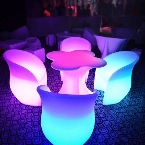 Stolik barowy klubowy podświetlany RGBW LED 80 x 80 x 110 cm Stolik barowy klubowy podświetlany RGBW LED 80 x 80 x 110 cm