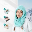 Ciepła kominiarka z futerka zimowa narciarska Arctic Velvet rozmiar L - miętowa