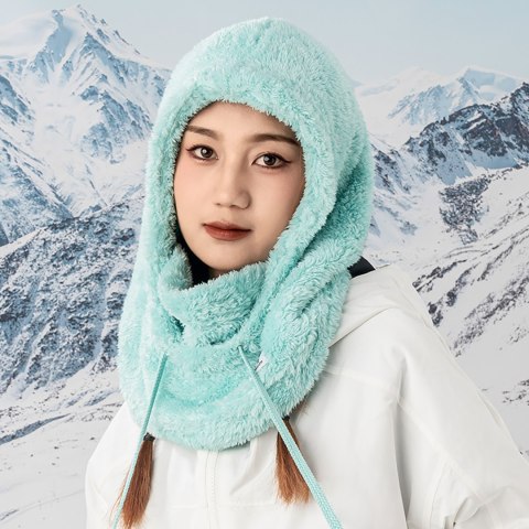 Ciepła kominiarka z futerka zimowa narciarska Arctic Velvet rozmiar L - miętowa Ciepła kominiarka z futerka zimowa narciarska Arctic Velvet rozmiar L - miętowa
