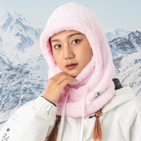 Ciepła kominiarka z futerka zimowa narciarska Arctic Velvet rozmiar L - różowa Ciepła kominiarka z futerka zimowa narciarska Arctic Velvet rozmiar L - różowa