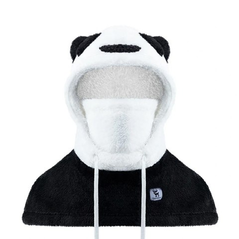 Ciepła kominiarka zimowa z futerka Panda dla dzieci i dorosłych rozmiar L - czarna/biała Ciepła kominiarka zimowa z futerka Panda dla dzieci i dorosłych rozmiar L - czarna/biała