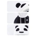 Ciepła kominiarka zimowa z futerka Panda dla dzieci i dorosłych rozmiar L - czarna/biała