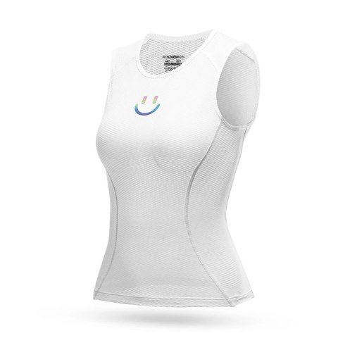 Koszulka kamizelka rowerowa tkanina 3D damska szybkoschnąca XL / XXL - biała Koszulka kamizelka rowerowa tkanina 3D damska szybkoschnąca XL / XXL - biała