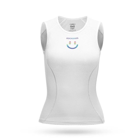 Koszulka kamizelka rowerowa tkanina 3D damska szybkoschnąca XL / XXL - biała Koszulka kamizelka rowerowa tkanina 3D damska szybkoschnąca XL / XXL - biała