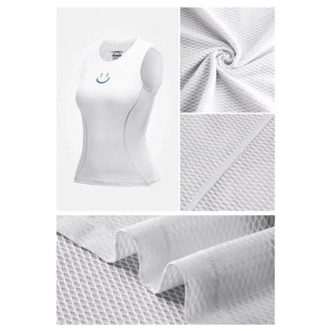 Koszulka kamizelka rowerowa tkanina 3D damska szybkoschnąca M / L - biała Koszulka kamizelka rowerowa tkanina 3D damska szybkoschnąca M / L - biała