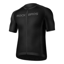 Koszulka rowerowa rozpinana z krótkim rękawem XXXL - czarna
