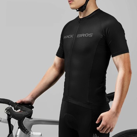 Koszulka rowerowa rozpinana z krótkim rękawem M - czarna Koszulka rowerowa rozpinana z krótkim rękawem M - czarna