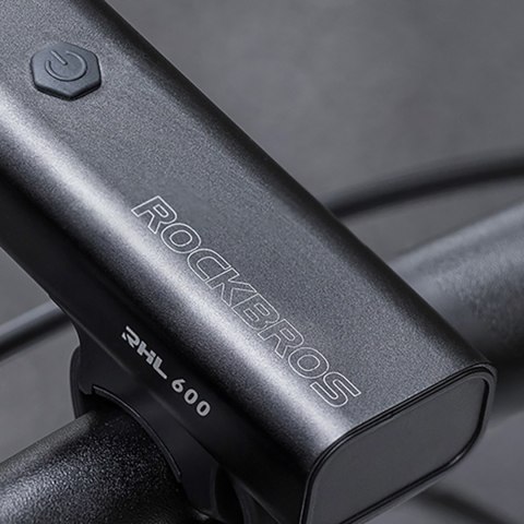 Lampka rowerowa przednia z funkcją latarki biała 600lm IPX6 USB-C - czarna Lampka rowerowa przednia z funkcją latarki biała 600lm IPX6 USB-C - czarna