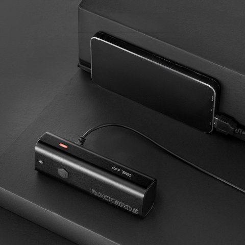 Lampka rowerowa przednia z funkcją latarki biała 600lm IPX6 USB-C - czarna Lampka rowerowa przednia z funkcją latarki biała 600lm IPX6 USB-C - czarna