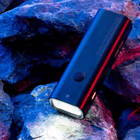 Lampka rowerowa przednia z funkcją latarki biała 600lm IPX6 USB-C - czarna Lampka rowerowa przednia z funkcją latarki biała 600lm IPX6 USB-C - czarna