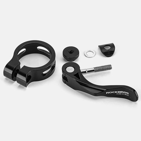 Obejma rowerowa zacisk do sztycy 27.2 i 28.6 mm pod siodełko z szybkozamykaczem - czarna Obejma rowerowa zacisk do sztycy 27.2 i 28.6 mm pod siodełko z szybkozamykaczem - czarna