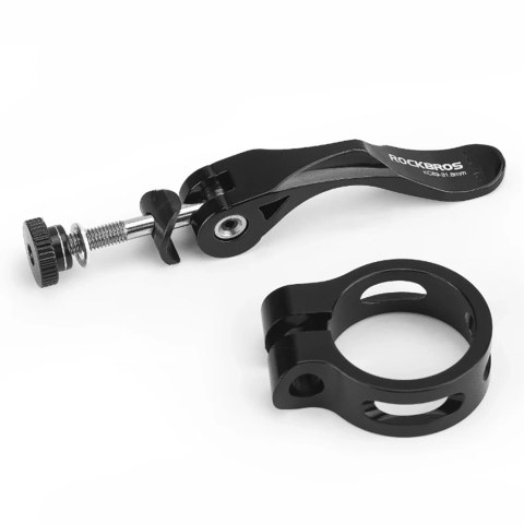 Obejma rowerowa zacisk do sztycy 27.2 i 28.6 mm pod siodełko z szybkozamykaczem - czarna Obejma rowerowa zacisk do sztycy 27.2 i 28.6 mm pod siodełko z szybkozamykaczem - czarna